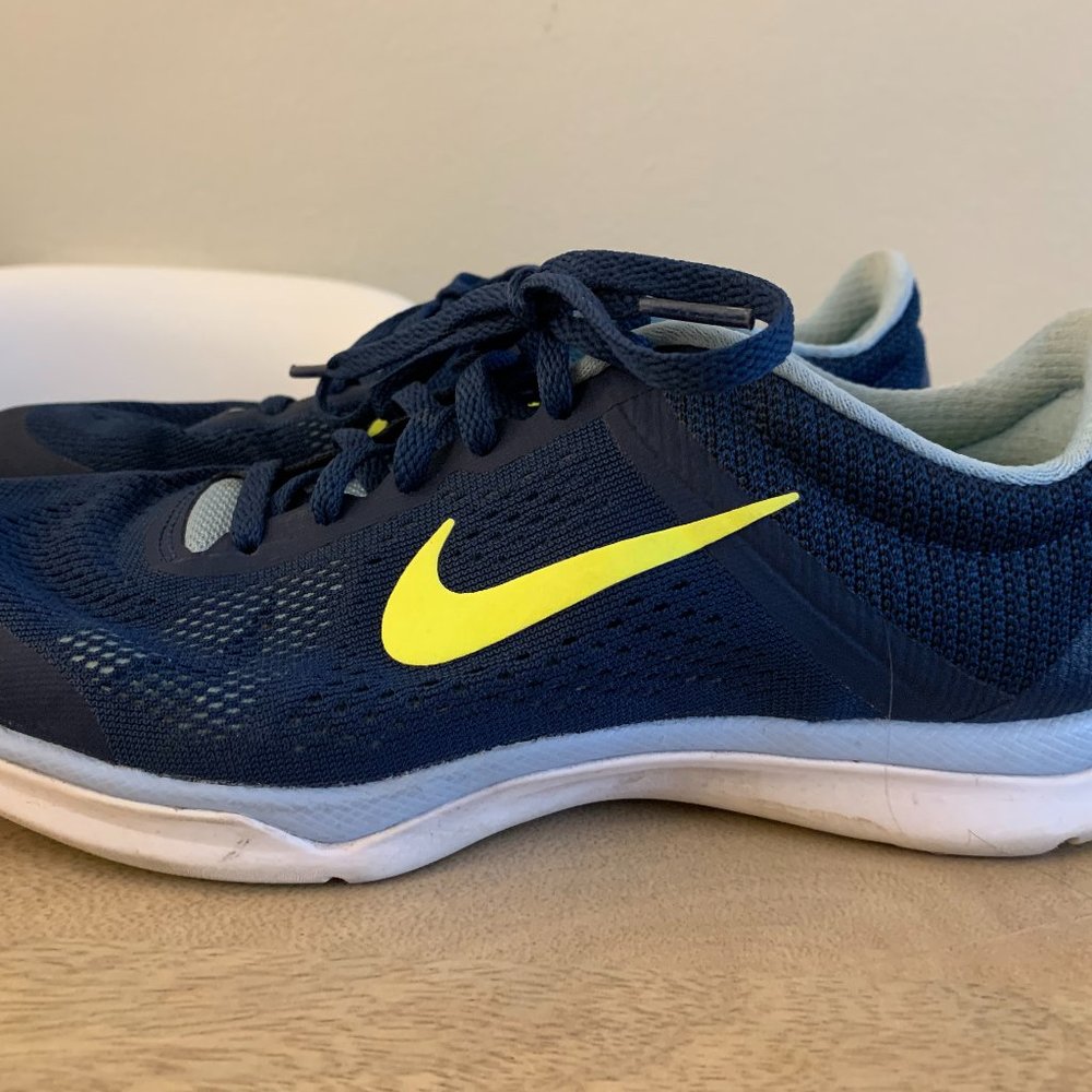 Nike Sneakers, Navy and Highlighter Yellow, Sz 7